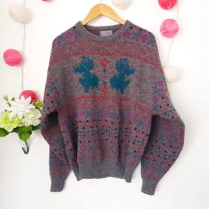PENDLETON 100% virgin wool reindeer knitted sweater
